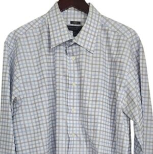 Pronto Uomo Modern Fit Non-iron Blue Button Down Shirt - 17, 36/37 Tall